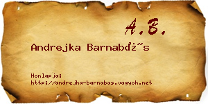 Andrejka Barnabás névjegykártya